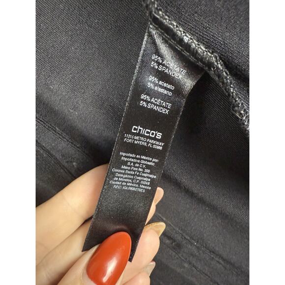 Women’s Chico Travelers Black Button Up Sweater Size 0 V-neck USA 95% Acetate 5% - Picture 3 of 7